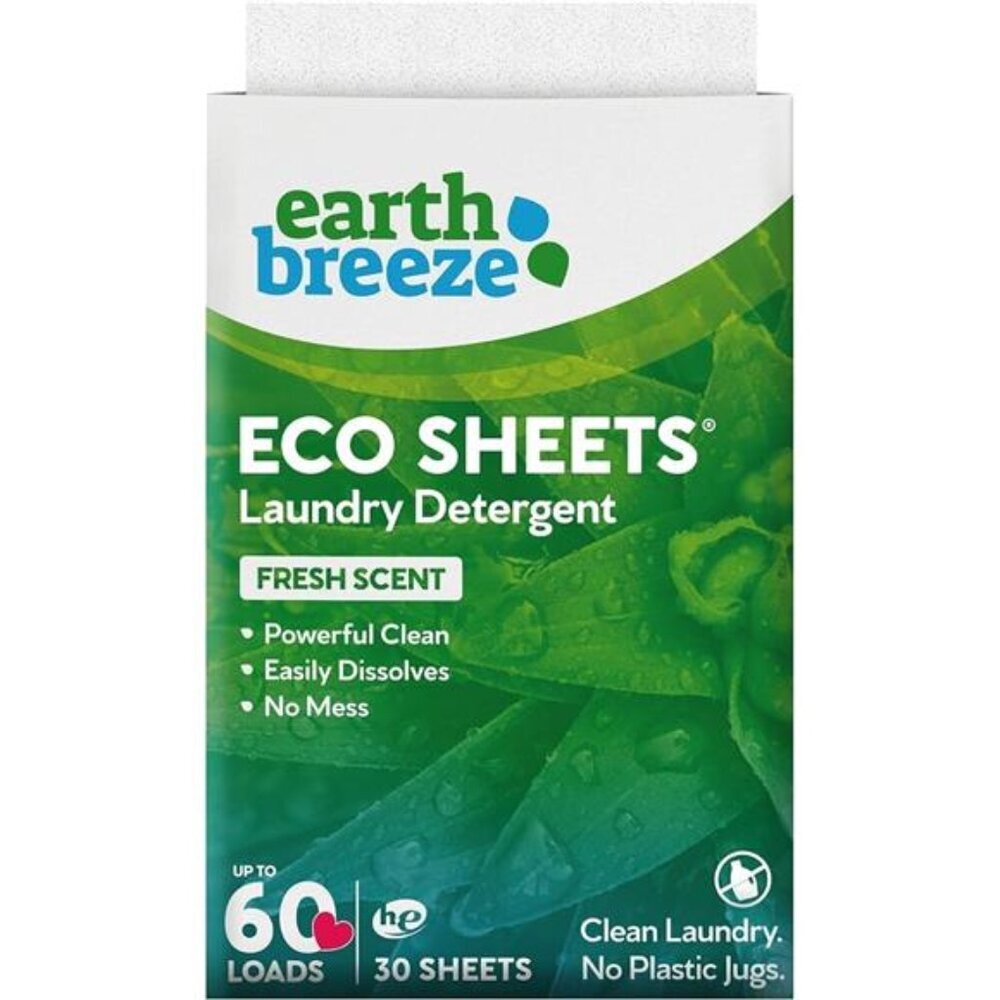 Earth Breeze Laundry Detergent Sheets Fresh Scent